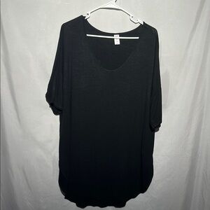 Old Navy Black Plus Size Short Sleeve Women's Blouse XL Preowned